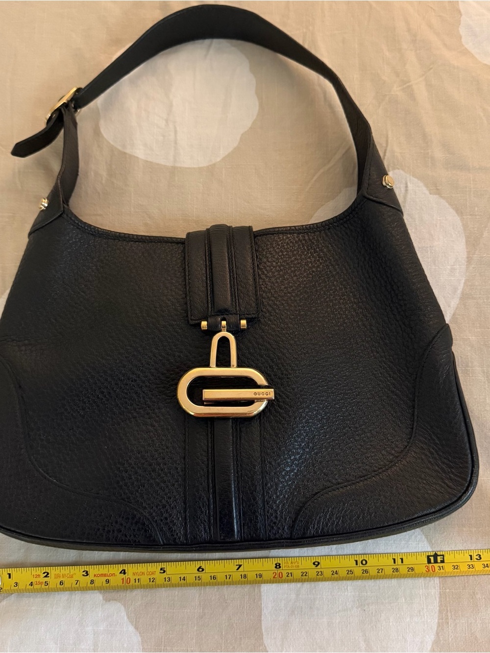 GUCCI Jackie Vintage Tom Ford Black Pebbled Leather G Hardware Shoulder Bag - Picture 7 of 14